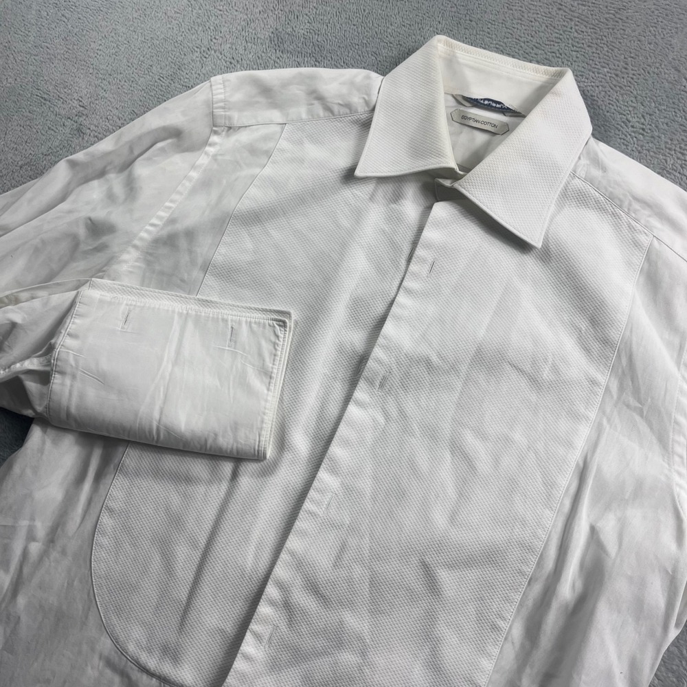 Suitsupply White Egyptian Cotton Tuxedo Shirt Marcella Bib French Cuff 15.5 39